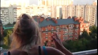 first fucked in the room then to the balcony