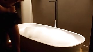 Rammed my appealing and hot slut over the sexy tub