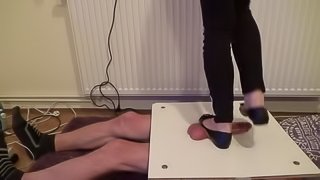Stomping and jumping on cock and balls in balerinas - Cruel CBT Trample