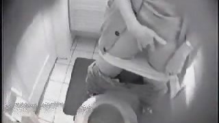 My girlfriend masturbate in toilet standing